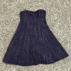 Nanette Lepore Square neckline sleeveless purple-gold wool mini casual dress